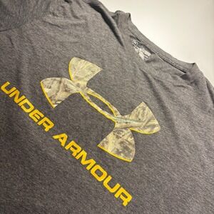 Under Armour Mens‎ Gray Camo Logo Short Sleeve T Shirt Activewear